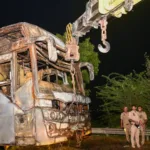 ‘Spoke to him at 10pm’: Greater Noida bus fire victims’ son searches for father