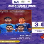Asian Games 2026: India beat South Korea 3-0 to enter men’s squash team quarterfinals