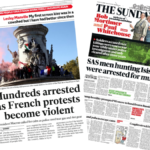 The Papers: 'French protests become violent' and SAS men 'arrested for murder'