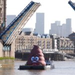 Danny Dyer sails River Thames with poo sculpture in water protest