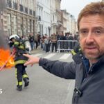 Watch: At the scene of protests on the streets of Lille
