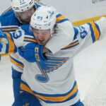 Suter, Neighbours and McTavish score 2 each as the Blues rout the Senators 7-2